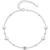 MARLION JEWELS Cavigliera da donna con stelle e perline varie. Cavigliera donna argento o placcato oro. Bracciale alla caviglia elegante e raffinato. Gioiello di qualità