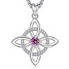 AEONSLOVE Collana con Nodo della Strega Argento 925 per Donna Ragazze Collana di Nodi delle Streghe con Pietra Natale Ciondoli Celtici Protezione Talismani Potenti Gioielli da Strega (Ottobre)