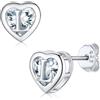 Supcare Orecchini Argento 925 per Donna, Orecchini a Cuore Donna Ipoallergenici con Lettera e Zirconi, Regali Raffinati per Compleanno, Festa della Mamma, Anniversario (Portagioie Incluso)