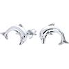 Bling Jewelry Orecchini a lobo piccoli con delfini, vita marina oceanica, pinna di sirena, luna di miele, vacanza amante del mare hawaiano in argento sterling .925 per donne e adolescenti.