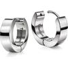 SoulCats Soul-Cats Orecchini a cerchio con cerniera G23 in titanio argento - Orecchini a cerchio unisex ultraleggeri per donna e uomo misura 14 mm di diametro / 5 mm di larghezza