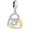 ZakiaHo Ciondoli placcati in oro da 12, 13, 16, 18, 21, 30, 40, 50, 60, 70, 80, per compleanni, braccialetti da donna, a forma di rosa, a forma di cuore, compatibili con braccialetti Pandora, Rame