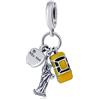 CRISNATA I Amo New York ciondolo Charms, Adatto Braccialetto da Viaggio Pandora, 925 Statua della Libertà in Argento Sterling, Perline Ciondolo Mela e Auto Gialla, Regali per Souvenir/Sorella/Amici/Mamma