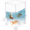 Peosaard Acquario per pesci, Acquari a pressione negativa con 3 bottoni a pressione 4 pezzi/set Serbatoi in acrilico Serbatoio di ricarica automatica per acqua dell'acquario trasparente Serbatoio sospeso sott