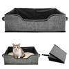 jinminamz Lettiera Gatto Aperta Portatile Pieghevole Impermeabile, Grigio