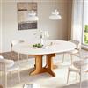 AuraFurn Tavolo da pranzo allungabile, 90-120 cm, rotondo/ovale, tavolo da cucina in MDF per 2-8 persone, altezza 75 cm, moderno tavolo da pranzo per soggiorno, cucina, base in legno incrociato, salvaspazio