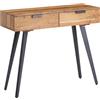 FineBuy Consolle 90x36x78 cm Legno Massello di Acacia con Cassetti