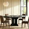 AuraFurn Tavolo da pranzo allungabile, 90-120 cm, rotondo/ovale, tavolo da cucina in MDF per 2-8 persone, altezza 75 cm, moderno tavolo da pranzo per soggiorno, cucina, base in legno incrociato, salvaspazio