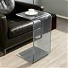 NEHCFO Tavolino acrilico trasparente, tavolino a C per divano, tavolino plexiglass moderno, tavolino piccolo da soggiorno(Gray,30x30x65cm)