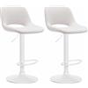 CLP Set di 2 sgabelli da Bar Camden I Rivestimento in Tessuto, Colore:Crema, Materiale Base:Metallo Bianco Opaco