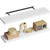 WOLTU Mensola da Muro, Mensola Bianca, Mensole 100x22.9x3.8cm, MDF 2er | Adatto Come Espositore da Soggiorno, Libreria da Studio o da Ufficio, Portaspezie da Cucina o Portaoggetti da Ingresso