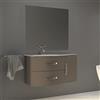 Yellowshop - Mobile bagno sospeso 104 cm vasca sx 2 cassetti curvi 1 anta specchio led (opz.) BEST (Talpa, Composizione completa)