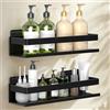 YESENT Cestino doccia in alluminio, 30 cm, confezione da 2, organizer per bagno, montaggio a parete, cestino doccia autoadesivo