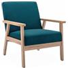 Alice's Home Poltrona scandinava in Legno e Tessuto, Isak, Blu Smeraldo, 64x69.5x73 cm