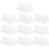 Ciieeo Portacartello in Acrilico Trasparente 10 Pezzi, Segnaposto da Tavolo Triangolare Doppia Faccia 120x60mm, Supporto Resistente per Riunioni e Feste, Cartelli Segnaposto per