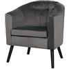 WANZHE Poltrona Lounge, Poltrona Lounge in Velluto, Poltrona Da Soggiorno, Sedia Scandinava, Piccole Sedie Soggiorno Camera, Carico Max-150 kg (1, Grigio scuro)