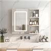 BLSYHDH, Armadietto da Bagno con LED, Armadietto da Toilette con Specchio, Specchio da Bagno con Ripiani, Ripiani Interni Regolabili, con Funzione Antiappannamento (1 Porta-B, 60x60)