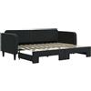 vidaXL Divano letto estraibile nero 80x200 cm Velluto
