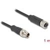Delock - Cavo di prolunga di rete - da 8 pin M12-X (M) a 8 pin M12-X (W) - 1,0 m - 6 mm - S/FTP - CAT 5e - Nero (8086)