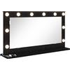vidaXL Specchio per lavabo nero effetto rovere 80 x 45 x 18 cm
