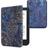 kwmobile Custodia eReader Compatibile con Kobo Clara 2E Cover - eBook Reader Flip Case - giallo/blu scuro - Mandala Dorato