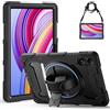 Gerutek Cover per Xiaomi Redmi Pad Pro 12.1 Pollici 2024/Xiaomi Poco Pad, Custodia Robusta in Silicone Antiurto con Cavalletto Girevole 360 e Cinghia a Mano/Spalla per Redmi Pad Pro Cover, Nero