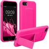 kwmobile 1x Custodia Compatibile con Apple iPhone SE (2020/2022) / 8/7 - Cover Supporto Dita - Back Case per Smartphone - Protezione Gommata rosa shocking