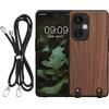 kwmobile Custodia Compatibile con OnePlus Nord CE 3 Lite 5G / Nord N30 5G Cover - Protezione in Legno per Smartphone - Back Case con Bumper in Silicone TPU - Cordoncino Incluso