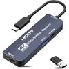 QIQIAZI Scheda di acquisizione video USB 3.0 con alimentazione da 100 W e porta 3.0, 4 K HDMI a USB C/USB A, per Live Streaming, Gaming, Video Audio Recorder, 1080p 60 Hz, Grabber compatibile con fotocamera