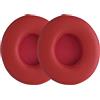 kwmobile 2x Cuscinetto Cuffie Compatibile con Beats Solo 2 Wireless / 3 Pad - Cuscinetti Ricambio Cuffie Over Ear Simil Pelle - rosso