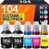Supply Guy Inchiostro 104 compatibile con Epson 104 Flaconi di Inchiostro per EcoTank ET-4800 ET-2812 ET-2871 ET-2870 ET-2810 ET-2811 ET-2815 ET-2821 ET-2710 ET-2711 (Multipack 5)