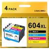 CINKCOCO 604XL Cartucce Multipack compatibili per 604 cartucce per 3200 cartucce per 2205 3200 4200 3205 4205 Workforce WF 2930 WF 2935 WF 2910 (4 pezzi)
