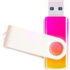 REWBOAT Chiavetta USB 3.0 da 128 GB, colore rosa dorato sfumato, design girevole all'ingrosso, per archiviazione dati (rosa dorato)