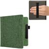 kwmobile Flip-Cover Compatibile con Amazon Kindle Oasis 10. Generation - Full-case Anti-graffio con Porta-carte Fascia Prensile - Tessuto verde
