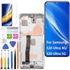 HLYGZX Display per Samsung Galaxy S20 Ultra 4G/S20 Ultra 5G LCD Schermo di Ricambio TFT, G988B/DS G988B Kit di Riparazione per Schermo (Bianco con Cornice, Senza impronte digitali)