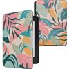 kwmobile Custodia eReader Compatibile con Amazon Kindle Paperwhite Cover - eBook Reader Flip Case - rosa/giallo/verde - Giungla Tropicale