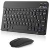 Nsyee Tastiera e mouse Bluetooth, tastiera universale compatta wireless, portatile, ricaricabile per iPad/Samsung/tablet/iOS/Android/Windows, layout UK (nero, tastiera e mouse)