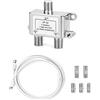QWORK® 2 Way TV CATV Broadband Splitter 2400MHz, Sdoppiatore Antenna TV, TV Aerial Splitter, per Cavo Antenna TV SAT, HDTV, Full HD