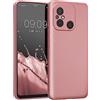 kwmobile Custodia Compatibile con Xiaomi Redmi 12C Cover - Protezione Back Case Morbida - Silicone TPU Effetto Metallizzato oro rosa metallizzato