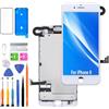 HLYGZX Display per iPhone 8 LCD Schermo di Ricambio FHD Touchscreen Digitizer con Cornice, Kit di Riparazione Completo con Auricolari, Fotocamera Frontale, Sensore di Prossimità, Adesivo Impermeabile