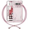 ANFAIRLACE Cover Cordino Compatibile con Nothing Phone 4a, Rosa | Custodia Trasparente TPU Morbido Silicone Laccio Chiaro Case
