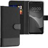 kwmobile Custodia Compatibile con TCL 30 E / 30 SE Cover Portafoglio - Case Chiusura Magnetica Portacarte Tessuto Similpelle antracite/nero