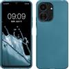 kwmobile Custodia Compatibile con Xiaomi Poco C65 / Redmi 13C Cover - Back Case Morbida - Protezione in Silicone TPU Effetto Metallizzato blu caraibi metalizzato