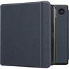 kwmobile Custodia eReader Compatibile con Kobo Libra Colour Cover - eBook Reader Flip Case - Cover eReader Simil Pelle - Blu Scuro