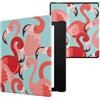 kwmobile Custodia eReader Compatibile con Amazon Kindle Oasis 10. Generation Cover - eBook Reader Flip Case - fucsia/rosa/rosso - Fenicotteri