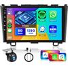 Hodozzy 6G+128G 8-Core Autoradio per Honda CRV 2007-2011 Android Autoradio Bluetooth GPS Schermo, Hodozzy Stereo 2 Din 9 Pollici Touchscreen Radio CarPlay Wireless Android Auto, WiFi DSP, FM RDS Retromarcia