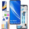 HLYGZX Display di Ricambio per Xiaomi Redmi Note 12 Pro 4G LCD Schermo TFT, 2209116AG 2209116AG Display Schermo Touch Digitizer Assembly Kit di Riparazione (Nero con Cornice)