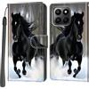 PHINIENLAND Cover per Honor 400 Smart 4G / 5G Case PU Pelle Custodia [Kickstand] [Chiusura magnetica] [Slot per Schede], Portafoglio Flip Custodia per Honor 400 Smart,Neve