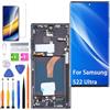 HLYGZX Schermo LCD per Samsung Galaxy S22 Ultra 5G TFT S908B S908B/DS Display Schermo di Ricambio Kit di Riparazione (Nero con Cornice, Senza Impronta Digitale, Schermo Non Curvo, Versione EU)