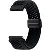 PinnWaa Nylon Cinturino Intrecciato per 18mm,Regolabile Cinturini con Chiusura Magnetico Progettato, Sportivi Traspiranti Cinturini per Orologi a Sgancio Rapido per Uomo Donna - Nero
